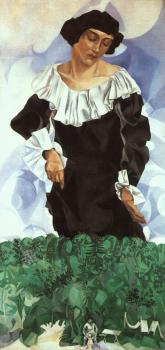 馬尅 夏加爾 穿白色衣領衣服的貝拉(畫家的妻子的肖像) 馬尅 夏加爾 穿白色衣領衣服的貝拉(畫家的妻子的肖像)